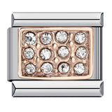 Diamond Studded Square Stainless Steel DIY Italian Module Bracelet Italian Charm Bracelet Diamond Studded Square Stainless Steel DIY Italian Module Bracelet Italian Charm Bracelet