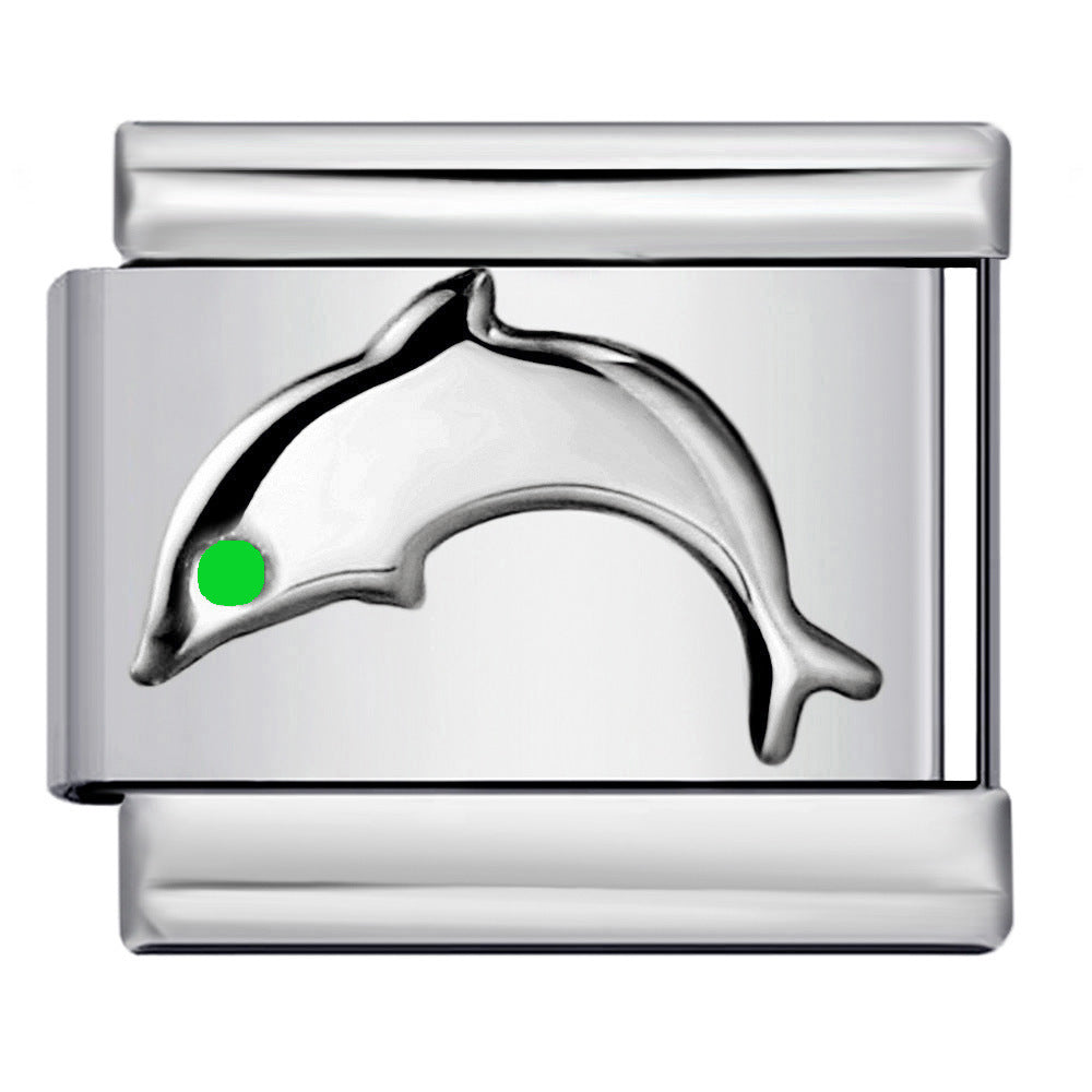 Color Stamping Series DIY Italian Module Bracelet Titanium Steel Gold Plated Drip Oil Elastic Splicing Bracelet Accessories Color Stamping Series DIY Italian Module Bracelet Titanium Steel Gold Plated Drip Oil Elastic Splicing Bracelet Accessories