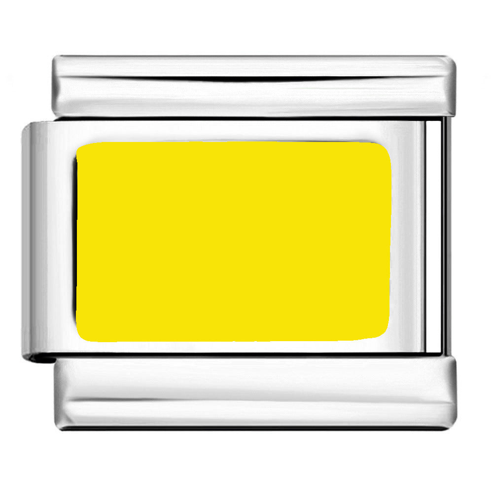 Color Stamping Series DIY Italian Module Bracelet Titanium Steel Gold Plated Drip Oil Elastic Splicing Bracelet Accessories Color Stamping Series DIY Italian Module Bracelet Titanium Steel Gold Plated Drip Oil Elastic Splicing Bracelet Accessories