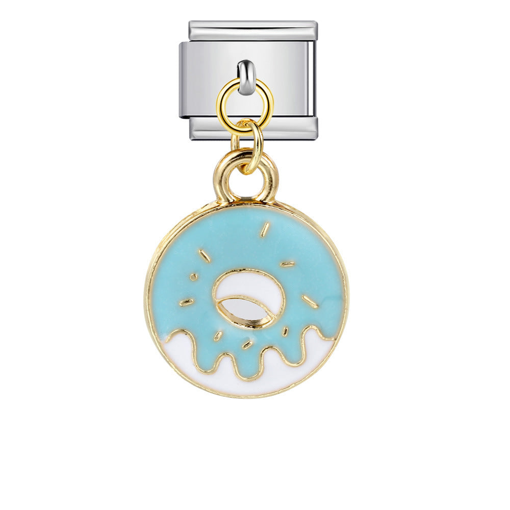 Gourmet Series Burger Fry Pendant Italian Module Bracelet Welding Drip Oil DIY Titanium Steel Strap Chain Gourmet Series Burger Fry Pendant Italian Module Bracelet Welding Drip Oil DIY Titanium Steel Strap Chain