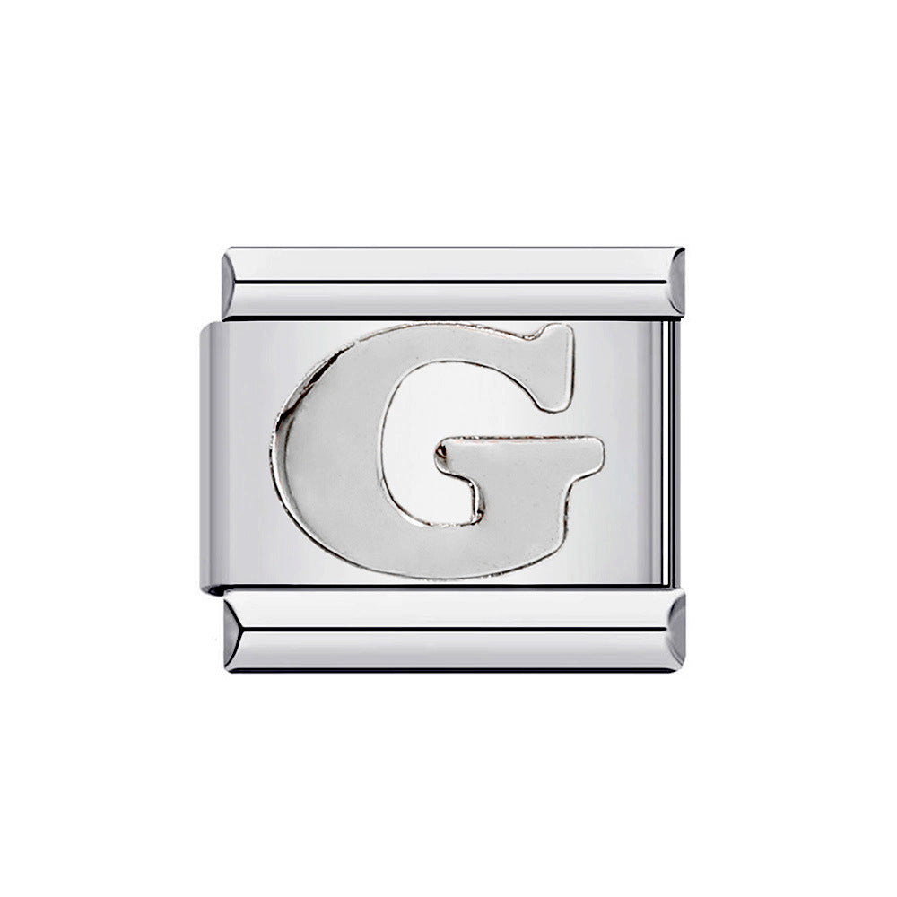 New Titanium Steel Gold Plated DIY Italian Charm Bracelet with Alphabet Letters Customizable Fashion Jewelry New Titanium Steel Gold Plated DIY Italian Charm Bracelet with Alphabet Letters Customizable Fashion Jewelry