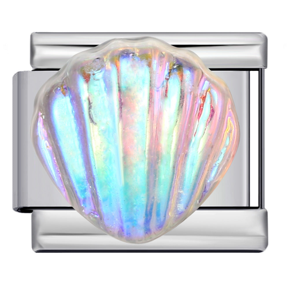 New Italian Module Bracelet Beach Camping Titanium Steel Drip Oil Cartoon Pattern DIY Welding Bracelet Accessories New Italian Module Bracelet Beach Camping Titanium Steel Drip Oil Cartoon Pattern DIY Welding Bracelet Accessories