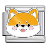 Cute Cartoon Dog Cute Pet Series Titanium Steel Welding Drip Oil DIY Italian Module Bracelet Accessories Cute Cartoon Dog Cute Pet Series Titanium Steel Welding Drip Oil DIY Italian Module Bracelet Accessories