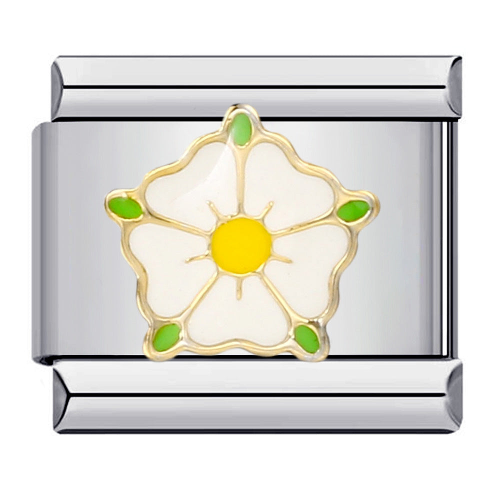 Italian Modular Bracelet Handmade Titanium Steel Welded Drip Oil Fashion DIY Jewelry Italian Modular Bracelet Handmade Titanium Steel Welded Drip Oil Fashion DIY Jewelry