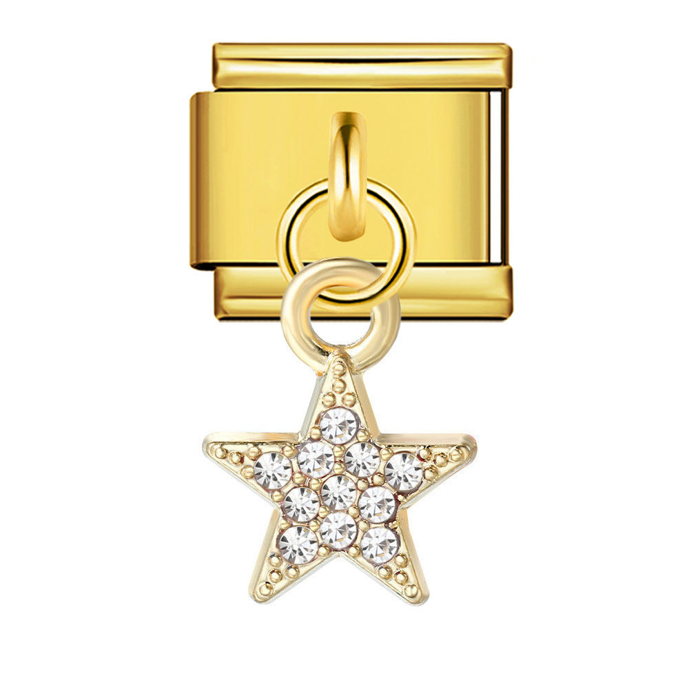 New Star Moon Series Pendant Italian Module Bracelet Single Hook Titanium Steel Elastic Splicing Strap Chain New Star Moon Series Pendant Italian Module Bracelet Single Hook Titanium Steel Elastic Splicing Strap Chain