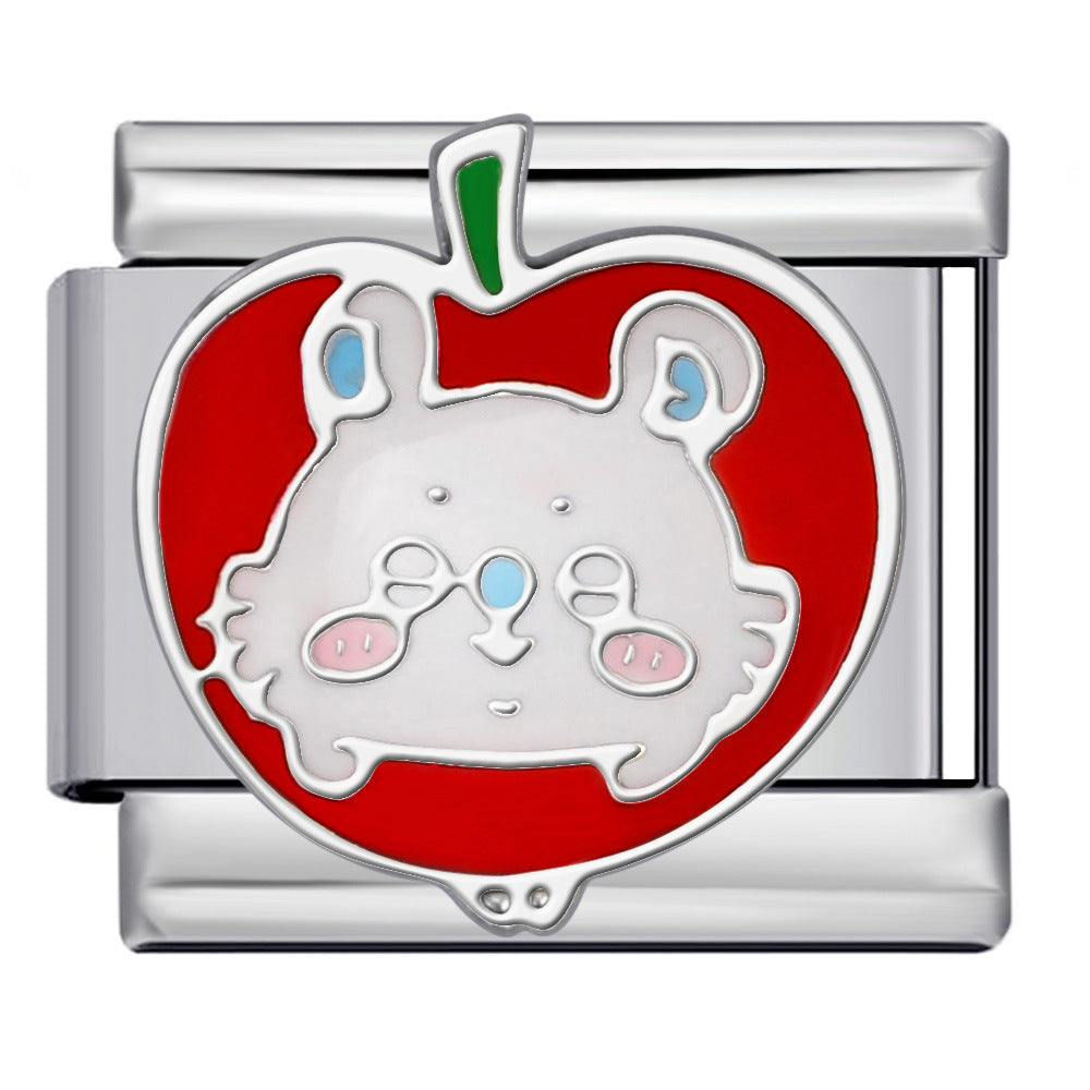 Titanium Steel Welding Drip Oil DIY Italian Module Bracelet Cute Cartoon Pattern Best Friend Girl Birthday Gift Titanium Steel Welding Drip Oil DIY Italian Module Bracelet Cute Cartoon Pattern Best Friend Girl Birthday Gift