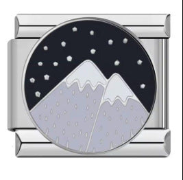 New River, Mountain, Seaside Scenery Italian Module Bracelet with Gold Plating and Oil Dripping DIY Welding Stainless Steel Bracelet New River, Mountain, Seaside Scenery Italian Module Bracelet with Gold Plating and Oil Dripping DIY Welding Stainless Steel Bracelet