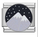 New River, Mountain, Seaside Scenery Italian Module Bracelet with Gold Plating and Oil Dripping DIY Welding Stainless Steel Bracelet New River, Mountain, Seaside Scenery Italian Module Bracelet with Gold Plating and Oil Dripping DIY Welding Stainless Steel Bracelet