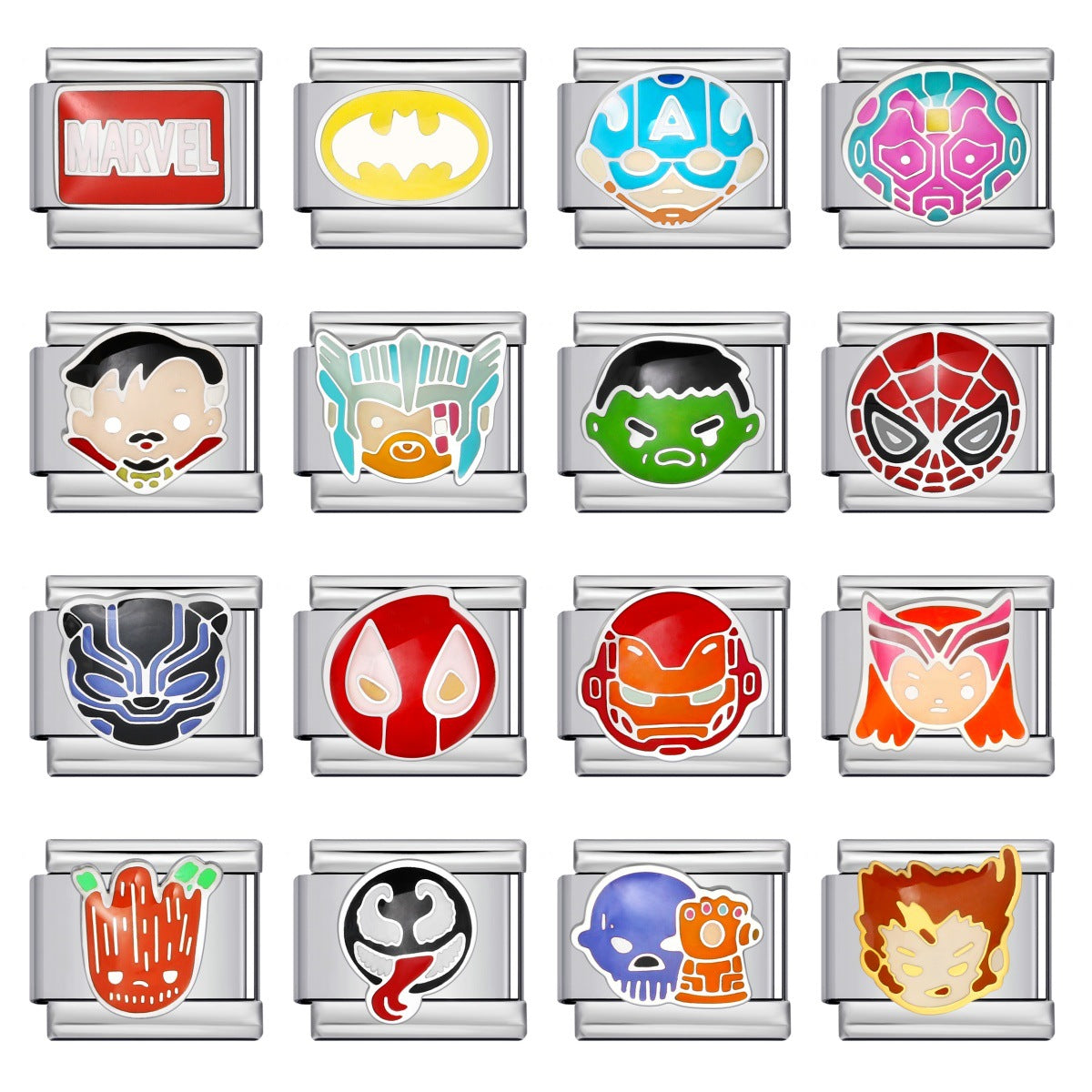 Italian Module Bracelet Anime Cartoon Titanium Steel Welding Gold Plating Drip Oil Pattern DIY Splicing Bracelet Accessories Italian Module Bracelet Anime Cartoon Titanium Steel Welding Gold Plating Drip Oil Pattern DIY Splicing Bracelet Accessories