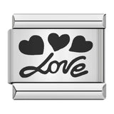 Cross Border Hot Selling Laser Engraving Heart-shaped Series Titanium Steel Handmade DIY Italian Module Bracelet Wholesale Cross Border Hot Selling Laser Engraving Heart-shaped Series Titanium Steel Handmade DIY Italian Module Bracelet Wholesale