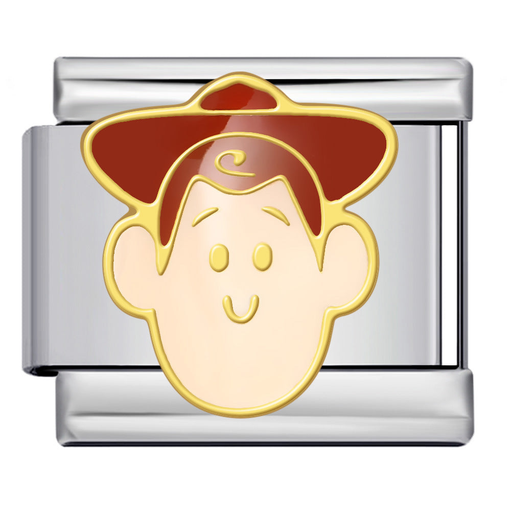 New Titanium Steel Welded Cartoon Italian Modular Bracelet Fashion DIY Stretch Bangle Splice Strap Chain New Titanium Steel Welded Cartoon Italian Modular Bracelet Fashion DIY Stretch Bangle Splice Strap Chain