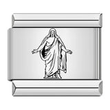 Titanium Steel Laser Engraved Cross Italian Module Bracelet DIY Watch Strap Chain Italian Charms Titanium Steel Laser Engraved Cross Italian Module Bracelet DIY Watch Strap Chain Italian Charms