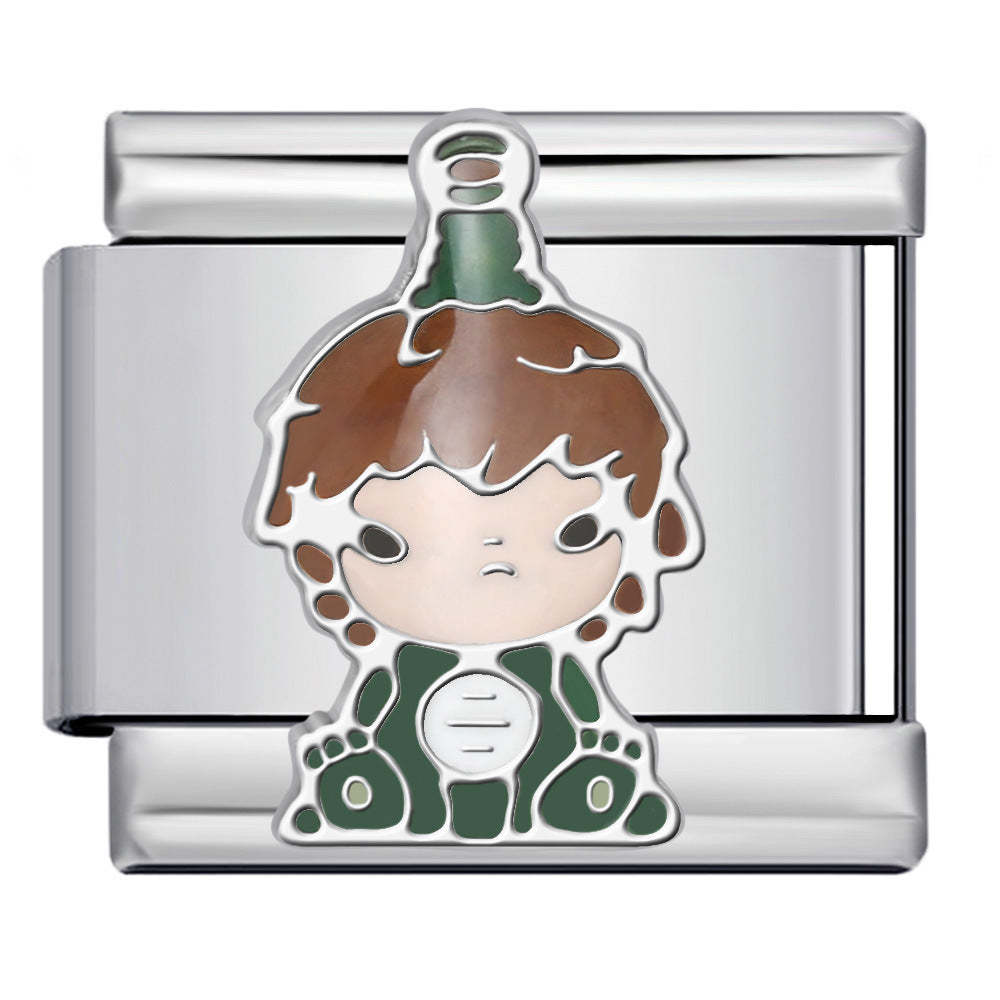 Cartoon Character Italian Module Bracelet Stainless Steel Welding Pattern DIY Elastic Splicing Versatile Bracelet Cartoon Character Italian Module Bracelet Stainless Steel Welding Pattern DIY Elastic Splicing Versatile Bracelet