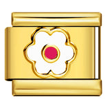 Color Drip Oil Petal Stamping Series DIY Italian Module Bracelet Titanium Steel Gold Plated Elastic Splicing Bracelet Color Drip Oil Petal Stamping Series DIY Italian Module Bracelet Titanium Steel Gold Plated Elastic Splicing Bracelet