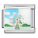 Architectural Logo Italian Module Bracelet DIY Welding Drip Oil Bracelet Elastic Splicing Stainless Steel Strap Chain Architectural Logo Italian Module Bracelet DIY Welding Drip Oil Bracelet Elastic Splicing Stainless Steel Strap Chain