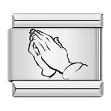 Titanium Steel Laser Engraved Cross Italian Module Bracelet DIY Watch Strap Chain Italian Charms Titanium Steel Laser Engraved Cross Italian Module Bracelet DIY Watch Strap Chain Italian Charms