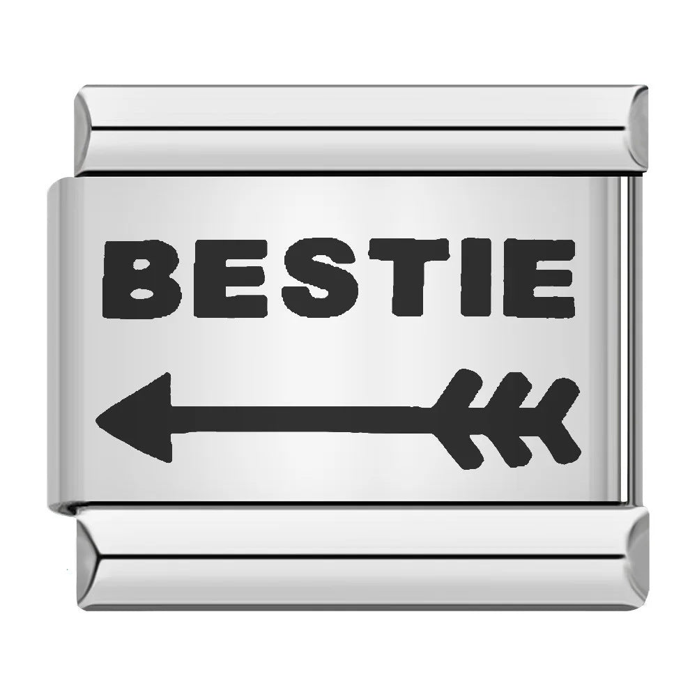 Cross Border Hot Selling Laser Engraving Heart-shaped Series Titanium Steel Handmade DIY Italian Module Bracelet Wholesale Cross Border Hot Selling Laser Engraving Heart-shaped Series Titanium Steel Handmade DIY Italian Module Bracelet Wholesale