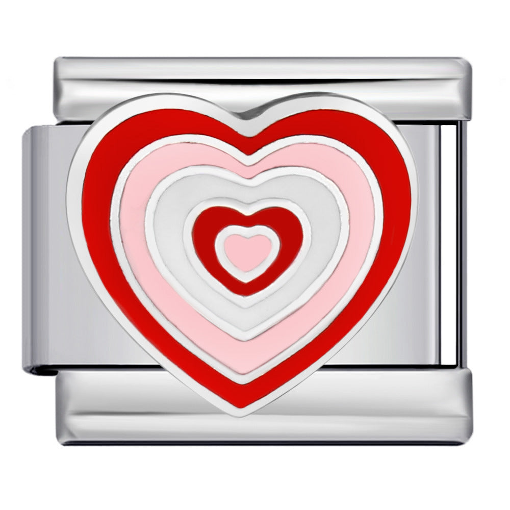 New Love Element Italian Module Bracelet Titanium Steel Gold Plated Drip Oil DIY Welding Pattern Bracelet Accessories New Love Element Italian Module Bracelet Titanium Steel Gold Plated Drip Oil DIY Welding Pattern Bracelet Accessories