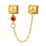 Cross Border Hot Selling 12th Birthday Stone Italian Module Bracelet Gold Hook Pendant DIY Elastic Stainless Steel Bracelet Cross Border Hot Selling 12th Birthday Stone Italian Module Bracelet Gold Hook Pendant DIY Elastic Stainless Steel Bracelet