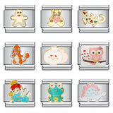 New Stainless Steel Drip Oil Cartoon DIY Italian Module Bracelet with Personalized Welding Pattern and Elastic Splicing Bracelet New Stainless Steel Drip Oil Cartoon DIY Italian Module Bracelet with Personalized Welding Pattern and Elastic Splicing Bracelet