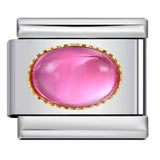 New Gold and Silver Bottom Micro Inlaid Oval Colored Stone Italian Module Bracelet DIY Titanium Steel Welding Oil Dripping Bracelet New Gold and Silver Bottom Micro Inlaid Oval Colored Stone Italian Module Bracelet DIY Titanium Steel Welding Oil Dripping Bracelet