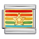 Cross Border Hot Selling Rainbow Love Italian Module Bracelet, Stainless Steel Elastic DIY Bracelet Accessories Wholesale Cross Border Hot Selling Rainbow Love Italian Module Bracelet, Stainless Steel Elastic DIY Bracelet Accessories Wholesale