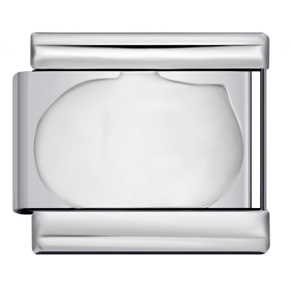 Concave Silver Titanium Steel Stamping Pattern DIY Italian Module Bracelet Italian Charm Bracelet Concave Silver Titanium Steel Stamping Pattern DIY Italian Module Bracelet Italian Charm Bracelet