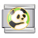 Cute Panda Chinese Style Series Bracelet Stainless Steel Gold Plated Welding DIY Italian Module Bracelet Strap Chain Cute Panda Chinese Style Series Bracelet Stainless Steel Gold Plated Welding DIY Italian Module Bracelet Strap Chain