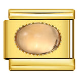 New Gold and Silver Bottom Micro Inlaid Oval Colored Stone Italian Module Bracelet DIY Titanium Steel Welding Oil Dripping Bracelet New Gold and Silver Bottom Micro Inlaid Oval Colored Stone Italian Module Bracelet DIY Titanium Steel Welding Oil Dripping Bracelet