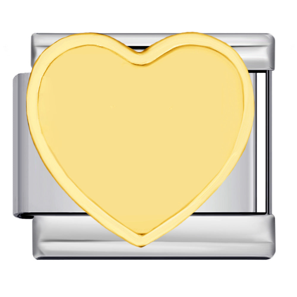 New Photo Empty Base Italian Module Bracelet Round Heart Shaped Titanium Steel DIY Free Splicing Bracelet Accessories New Photo Empty Base Italian Module Bracelet Round Heart Shaped Titanium Steel DIY Free Splicing Bracelet Accessories