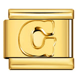 Golden Concave Letter Series Italian Module Bracelet Titanium Steel Stamping DIY Elastic Splicing Bracelet Accessories Golden Concave Letter Series Italian Module Bracelet Titanium Steel Stamping DIY Elastic Splicing Bracelet Accessories