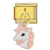 Charm Pendant Hook Style Italian Module Bracelet Titanium Steel Drip Oil Pattern DIY Bracelet Gift for Girls Charm Pendant Hook Style Italian Module Bracelet Titanium Steel Drip Oil Pattern DIY Bracelet Gift for Girls