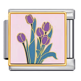 Square Flower Italian Module Bracelet Titanium Steel Welding Drip Oil Pattern DIY Strap Chain Accessories Wholesale Square Flower Italian Module Bracelet Titanium Steel Welding Drip Oil Pattern DIY Strap Chain Accessories Wholesale