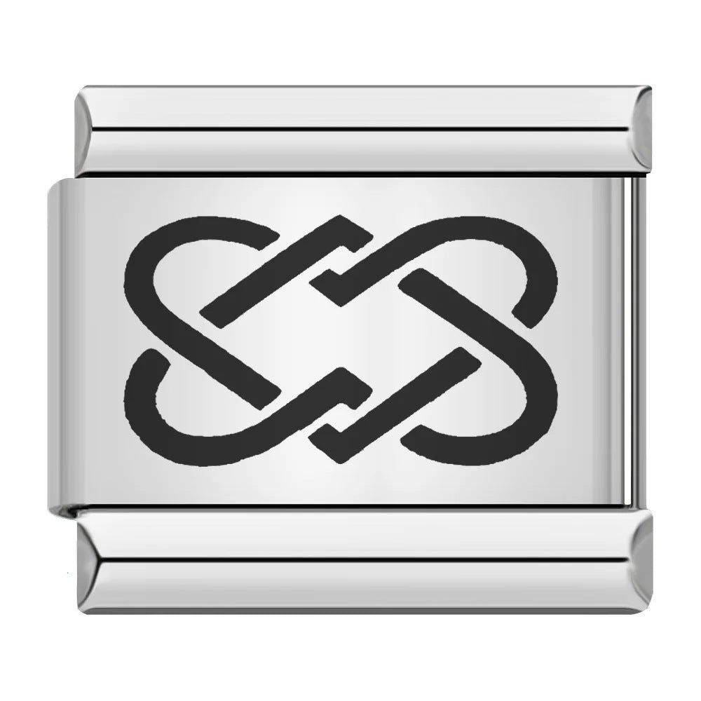 Cross Border Hot Selling Laser Engraving Heart-shaped Series Titanium Steel Handmade DIY Italian Module Bracelet Wholesale Cross Border Hot Selling Laser Engraving Heart-shaped Series Titanium Steel Handmade DIY Italian Module Bracelet Wholesale