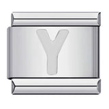 New Titanium Steel Silver Concave Surface 26 English Letters Italian Module Bracelet DIY Strap Chain Accessories Wholesale New Titanium Steel Silver Concave Surface 26 English Letters Italian Module Bracelet DIY Strap Chain Accessories Wholesale