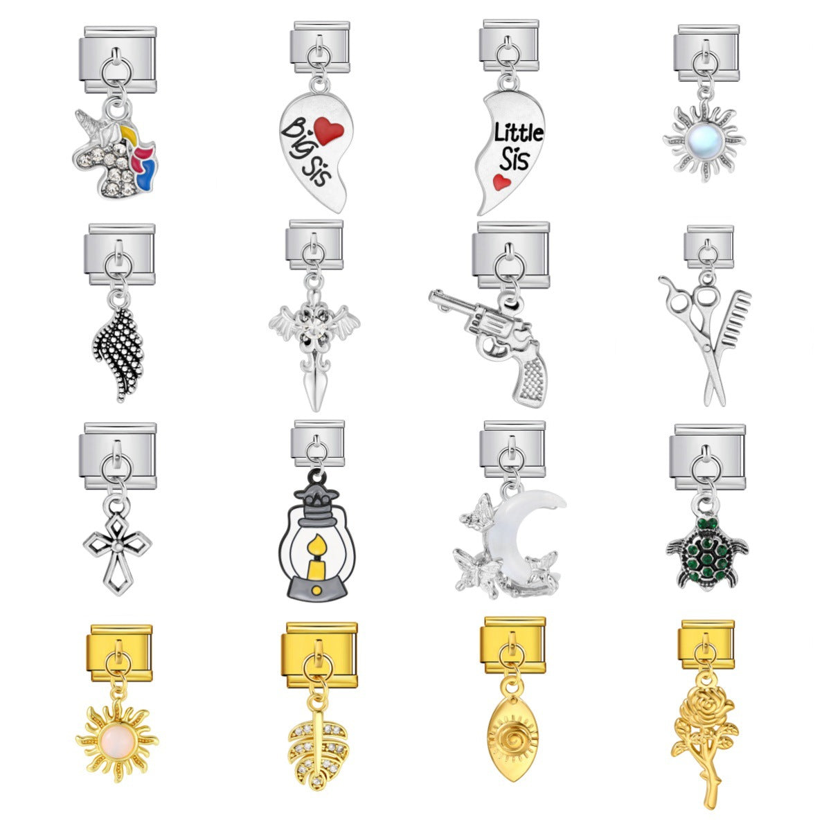 Single Hook Pendant Italian Module Bracelet Titanium Steel Splicing Strap Chain Italian Charm Single Hook Pendant Italian Module Bracelet Titanium Steel Splicing Strap Chain Italian Charm