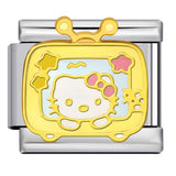 Cute Cartoon Cat Titanium Steel Welded Drip Bracelet DIY Italian Modular Charm Friendship Gift for Besties Cute Cartoon Cat Titanium Steel Welded Drip Bracelet DIY Italian Modular Charm Friendship Gift for Besties