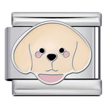 Cute Cartoon Dog Cute Pet Series Titanium Steel Welding Drip Oil DIY Italian Module Bracelet Accessories Cute Cartoon Dog Cute Pet Series Titanium Steel Welding Drip Oil DIY Italian Module Bracelet Accessories