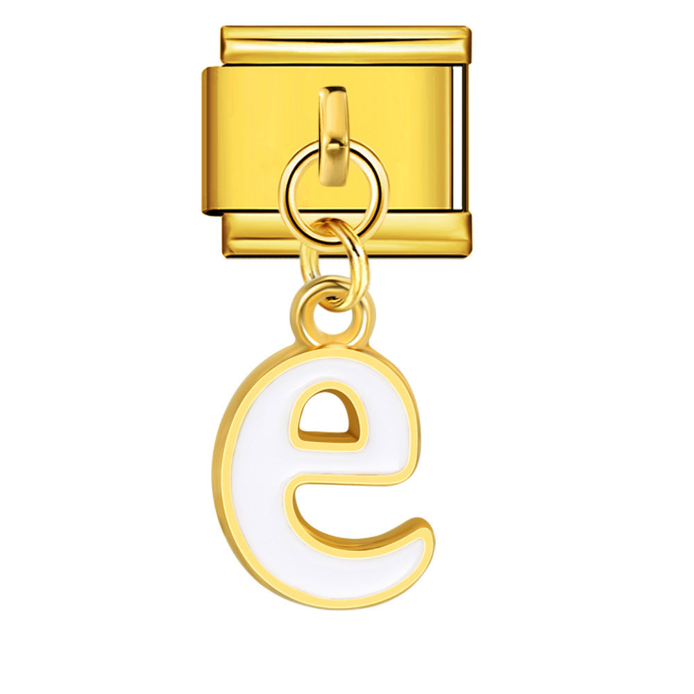 Gold Background, Colorful Oil Dripping Letters, Italian Module Bracelet, Titanium Steel Welded Hook, Fashionable and Simple Wristband Accessory Gold Background, Colorful Oil Dripping Letters, Italian Module Bracelet, Titanium Steel Welded Hook, Fashionable and Simple Wristband Accessory