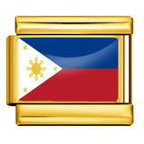 Gold Base World Flag Photo Resin Italian Charm Bracelet DIY Stainless Steel Stretch Watch Band Wristband Gold Base World Flag Photo Resin Italian Charm Bracelet DIY Stainless Steel Stretch Watch Band Wristband