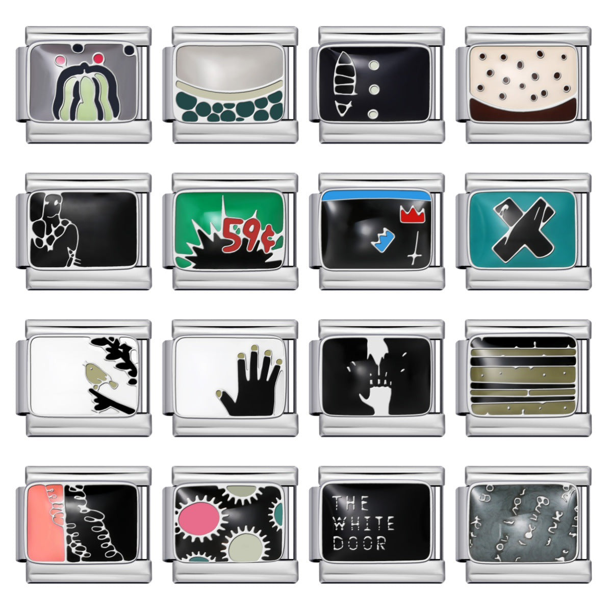 New Nail Art Series Titanium Steel Strap Chain Gold Plated Welding Drip Oil DIY Italian Module Bracelet Accessories Jewelry New Nail Art Series Titanium Steel Strap Chain Gold Plated Welding Drip Oil DIY Italian Module Bracelet Accessories Jewelry