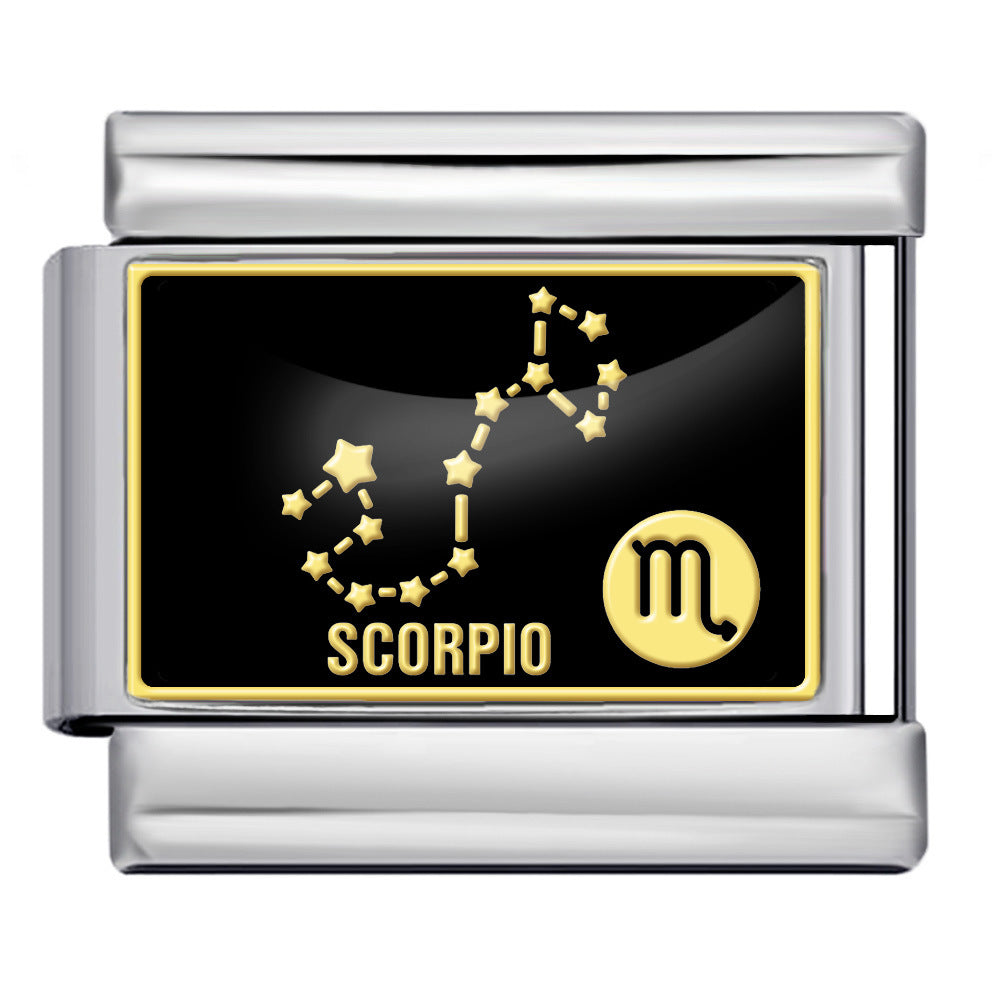 New Image Printing 12 Constellation Italian Module Bracelet Titanium Steel Welding DIY Elastic Personalized Bracelet New Image Printing 12 Constellation Italian Module Bracelet Titanium Steel Welding DIY Elastic Personalized Bracelet