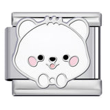 Cute Cartoon Dog Cute Pet Series Titanium Steel Welding Drip Oil DIY Italian Module Bracelet Accessories Cute Cartoon Dog Cute Pet Series Titanium Steel Welding Drip Oil DIY Italian Module Bracelet Accessories