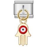 New Palm Eye Pendant Italian Module Bracelet Titanium Steel Hook Drip Oil DIY Free Splicing Strap Chain New Palm Eye Pendant Italian Module Bracelet Titanium Steel Hook Drip Oil DIY Free Splicing Strap Chain