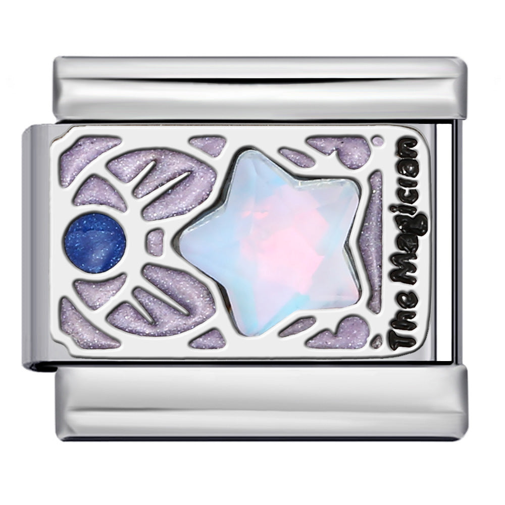 Tarot Series Italian Modular Bracelet DIY Welding Drip Oil Stretch Stainless Steel Chain Tarot Series Italian Modular Bracelet DIY Welding Drip Oil Stretch Stainless Steel Chain