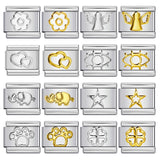 Titanium Steel Gold Silver Stamping Pattern DIY Italian Module Bracelet Italian Charm Bracelet Titanium Steel Gold Silver Stamping Pattern DIY Italian Module Bracelet Italian Charm Bracelet