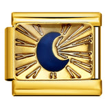 Gold Bottom Star Moon Blue Italian Module Bracelet DIY Jewelry Creative Accessories Detachable Titanium Steel Strap Chain Gold Bottom Star Moon Blue Italian Module Bracelet DIY Jewelry Creative Accessories Detachable Titanium Steel Strap Chain