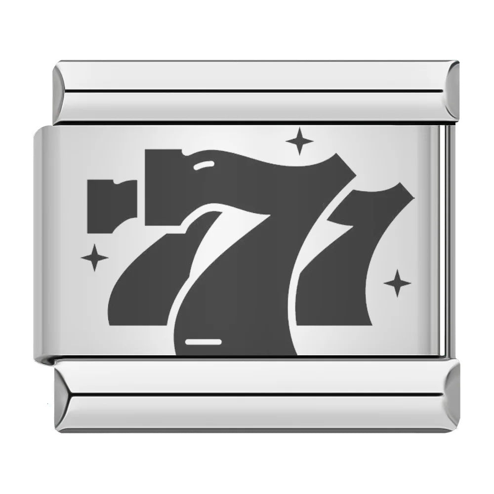 New Hat Backpack Pattern Italian Module Bracelet Titanium Steel Laser Carving DIY Strap Chain Wholesale New Hat Backpack Pattern Italian Module Bracelet Titanium Steel Laser Carving DIY Strap Chain Wholesale