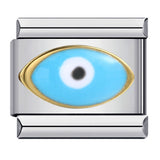 Cross Border New Devil's Eye Italian Module Bracelet Titanium Steel Welding Drip Oil Cartoon DIY Elastic Bracelet Cross Border New Devil's Eye Italian Module Bracelet Titanium Steel Welding Drip Oil Cartoon DIY Elastic Bracelet