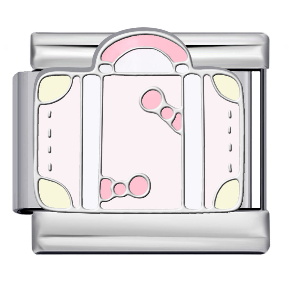 New Cute Cartoon Pattern Italian Module Bracelet Titanium Steel Gold Plated Welding DIY Strap Chain Bracelet New Cute Cartoon Pattern Italian Module Bracelet Titanium Steel Gold Plated Welding DIY Strap Chain Bracelet